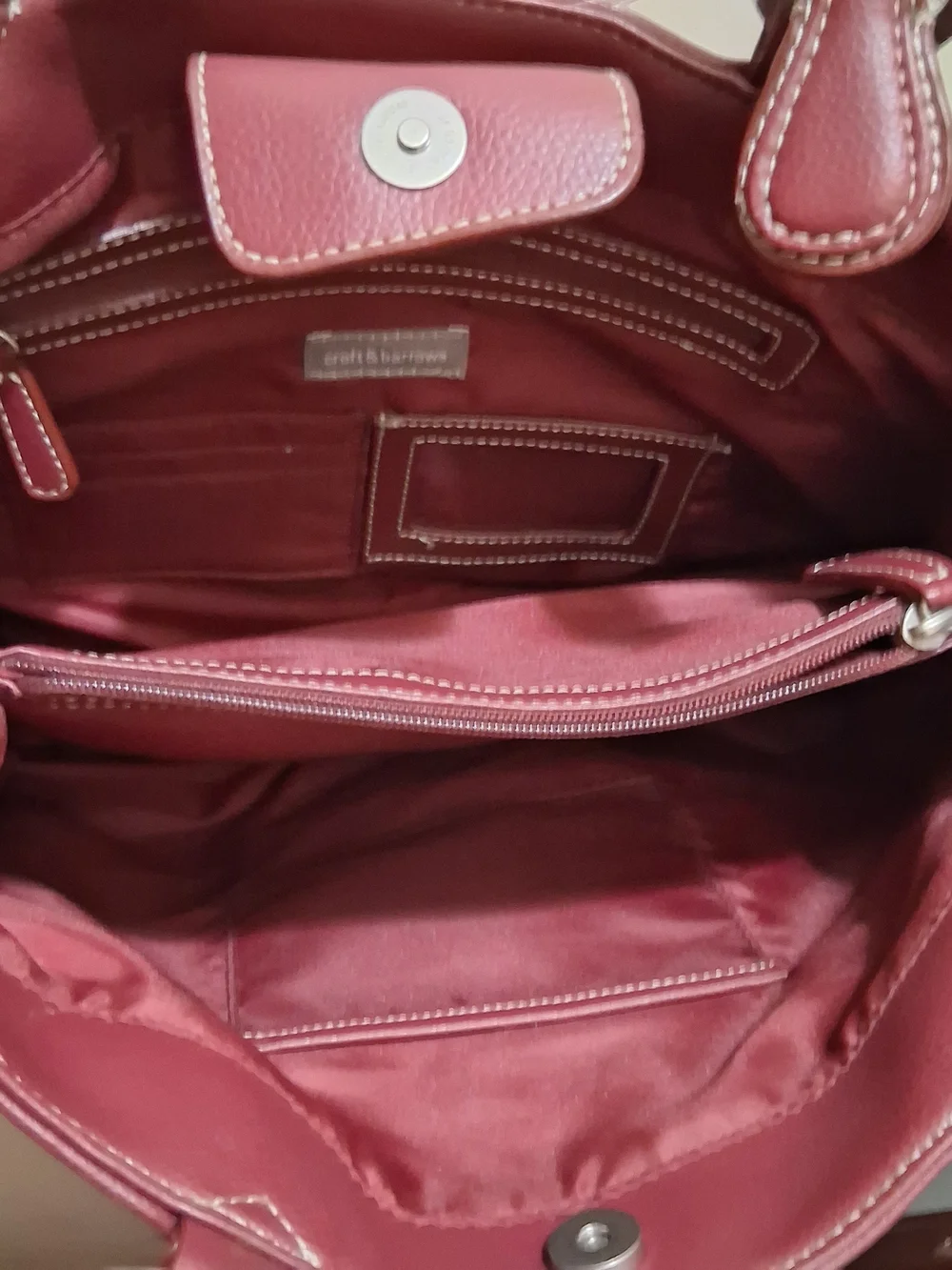 Women's Croft & Barrow Burgundy Leather Tote Bag - Stylish Everyday Shoulder Bag